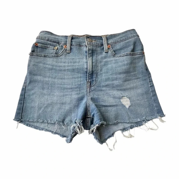 Levi"s Denim Shorts with Light Distressed Size 28 - Picture 1 of 8